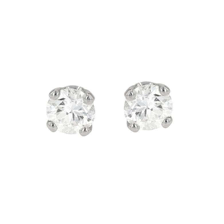 Boucles d'oreilles diamants 0.31 carat or blanc 0.80g Comme neuf -  reconditionné disponible sur Gemme Les Bijoux